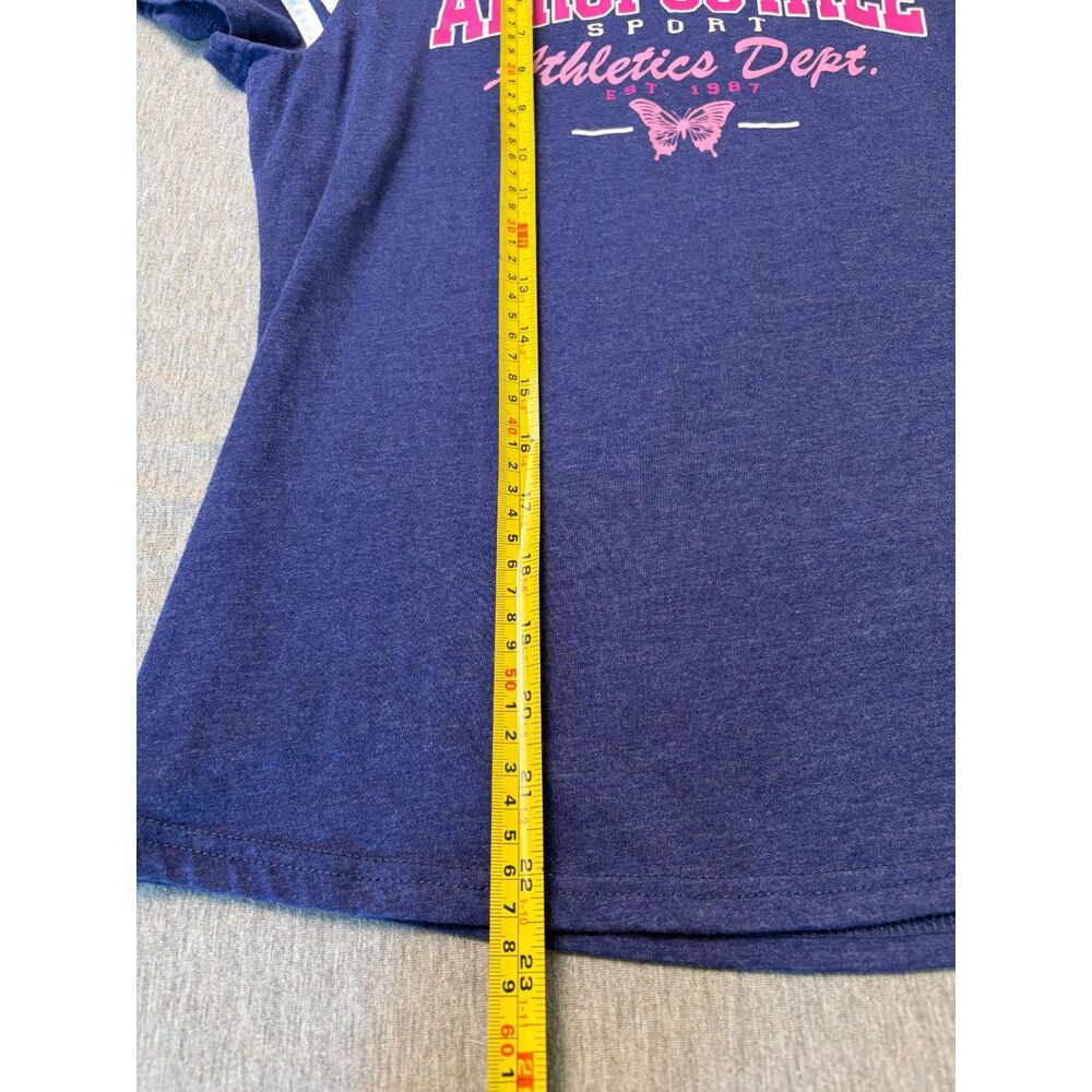 Aeropostale Sport Athletics Dept Tee Medium Navy Pink Y2K - Picture 8 of 8
